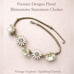 Premier Designs Floral Rhinestone Statement Choker